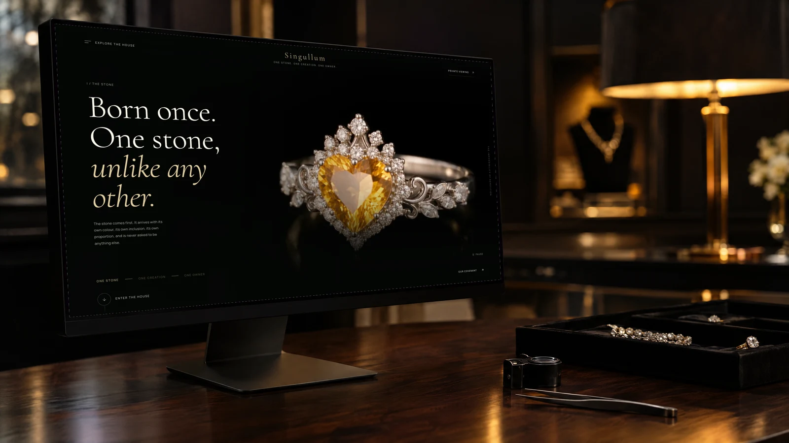 Singullum — casă de bijuterii unicat, site editorial de lux
