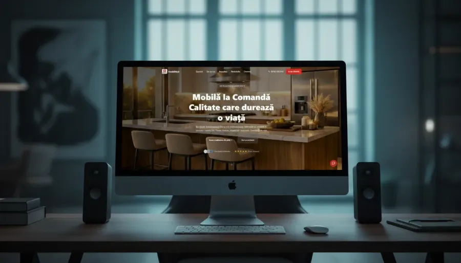 Site IacobMob — producător mobilă la comandă cu chatbot AI